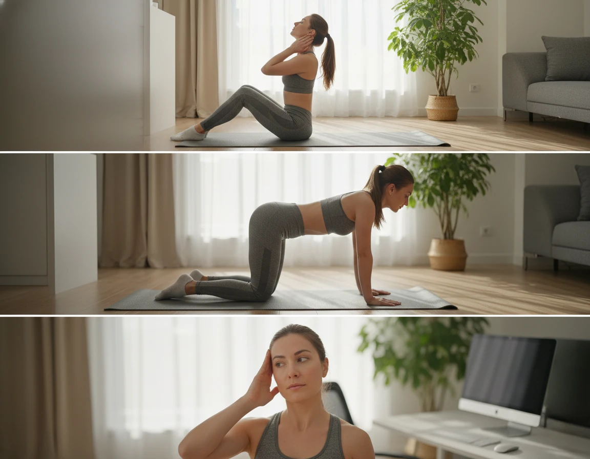 Cervicalgia post-feina: 3 exercicis de control motor que pots fer a casa avui mateix.